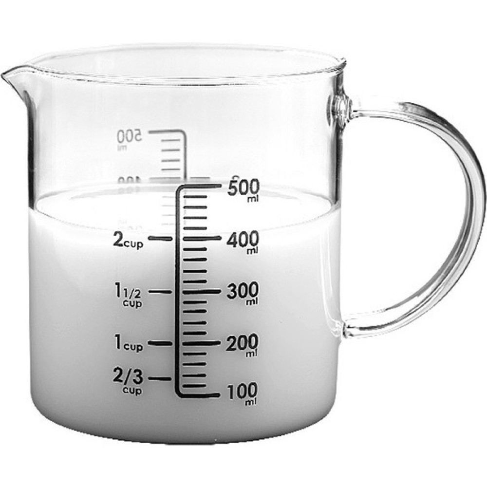 Dmxtop 500ML Ölçekli Cam Bardak - Şeffaf (Yurt Dışından) - 1 Adet - 500 ml Fincan / Bardak / Kahve Takımı Fiyatı