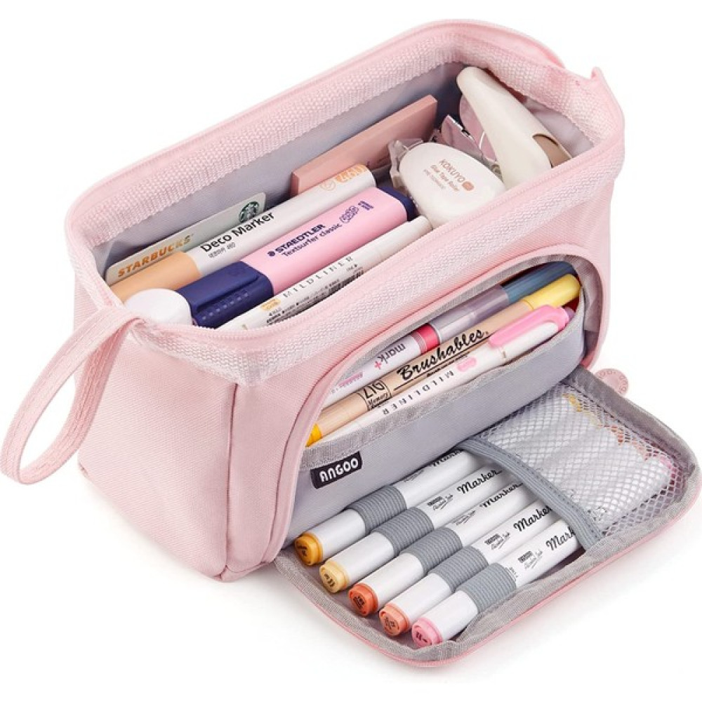 Dmxtop Geniş Kapasiteli Kalem Kutusu 22 x 9.5 x 12CM - Pembe (Yurt Dışından) - 1 Adet Kalemlik (Kalem Kutusu) Fiyatı