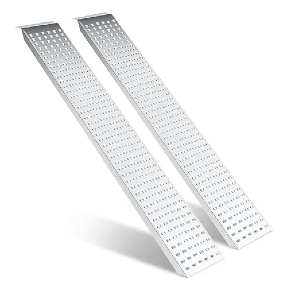 DNA MOTORING 63in A3 Steel Versatile Loading Ramp for Hand Truck, Bicycle, Motorcycle, ATV & More, 880 pounds Each Pair Capacity, TOOLS-00466
