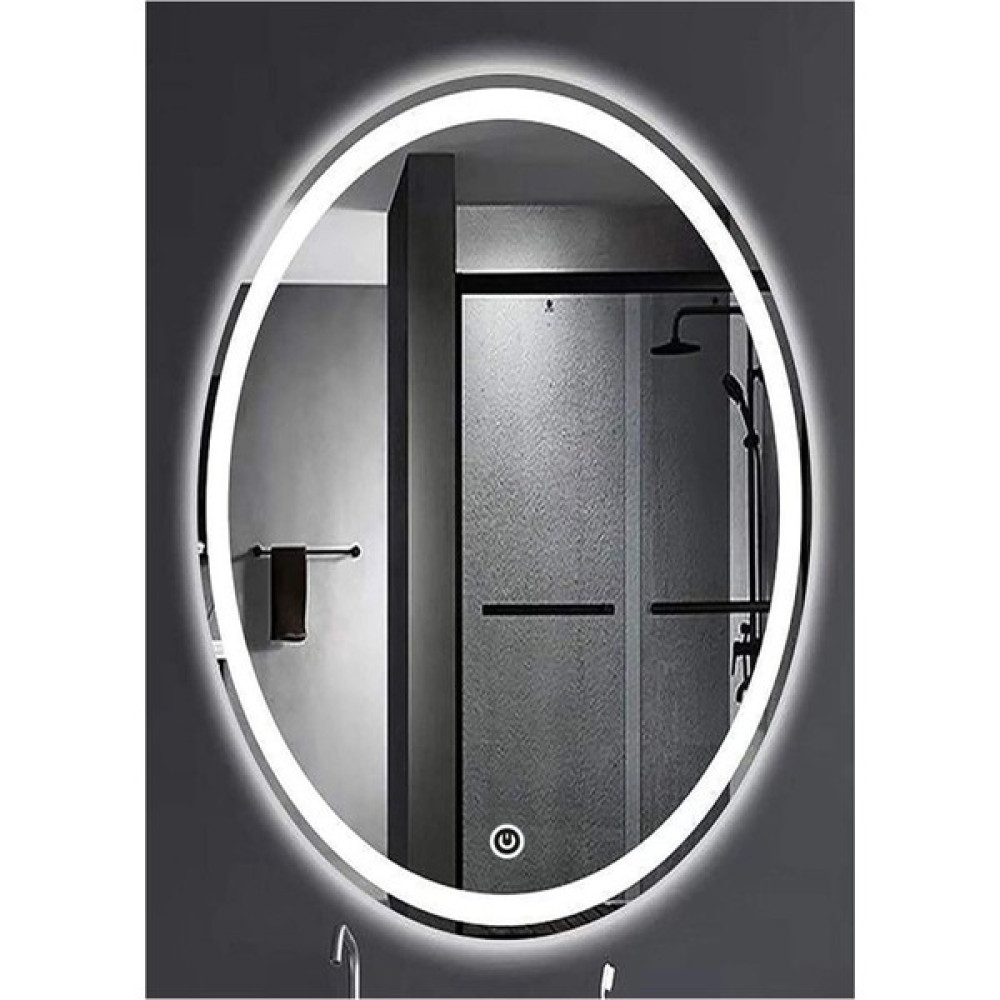 DNR 50x70 Cm Dokunmatik Tuşlu Kumlamalı Beyaz Ledli Elips Banyo Aynası Banyo Aynası Fiyatı