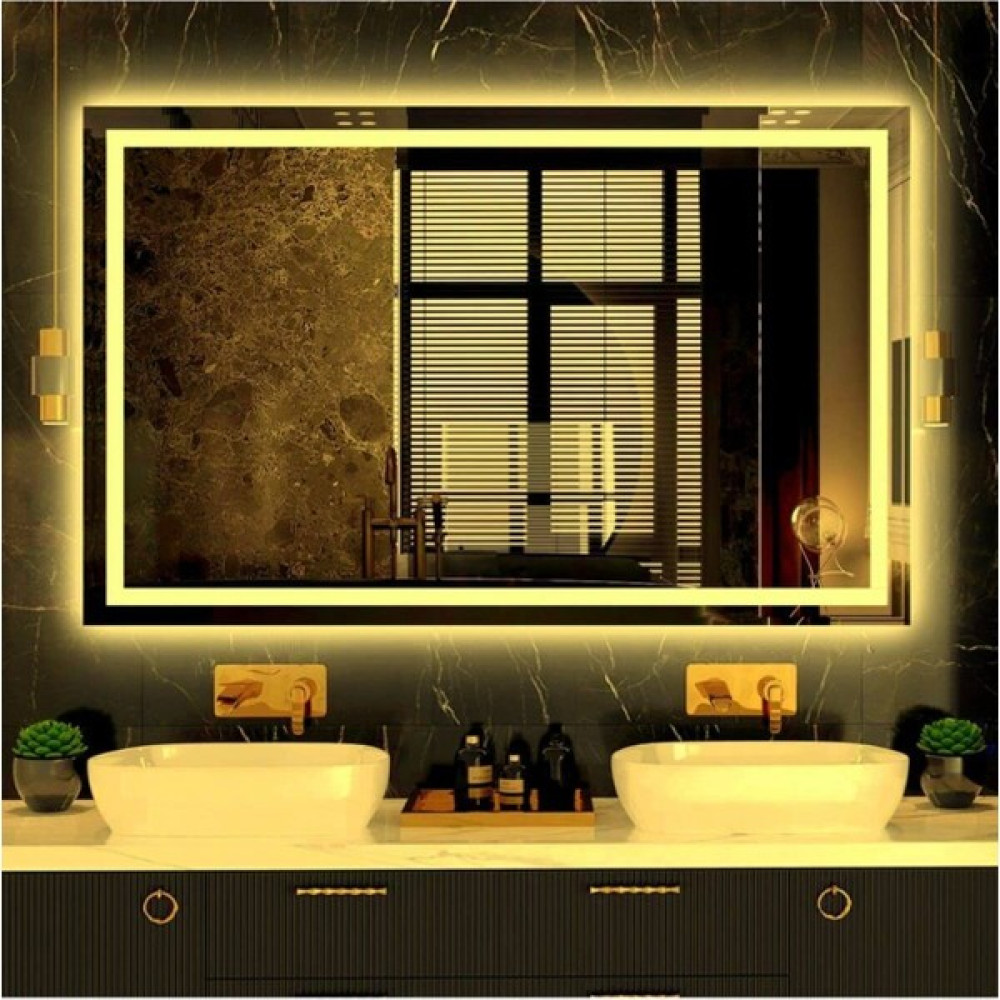DNR 70 x 110 cm Günışığı Ledli Kumlamalı Dikdörtgen Banyo Aynası Tuvalet Aynası Banyo Aynası Fiyatı