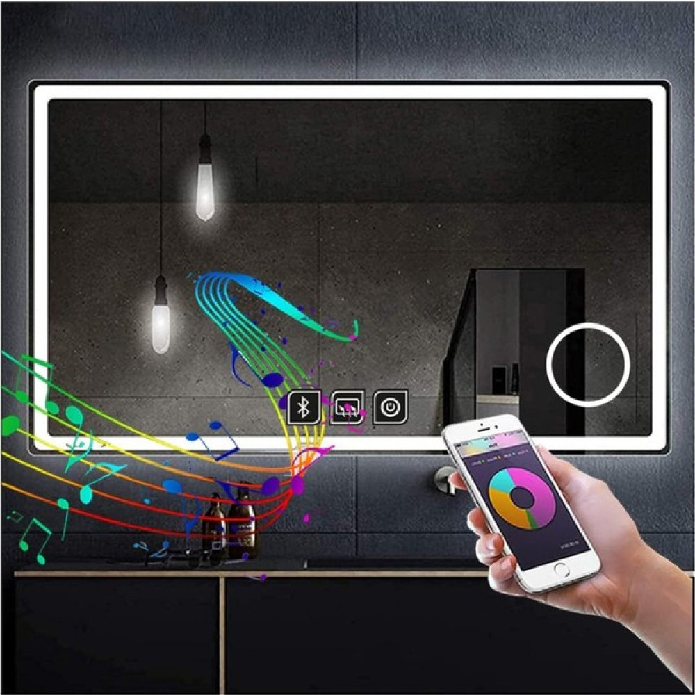 DNR 70x110 Cm Bluetoothlu Buğu Yapmayan Makyaj Aynalı Dokunmatik Beyaz Ledli Dikdörtgen Banyo Aynası Banyo Aynası Fiyatı