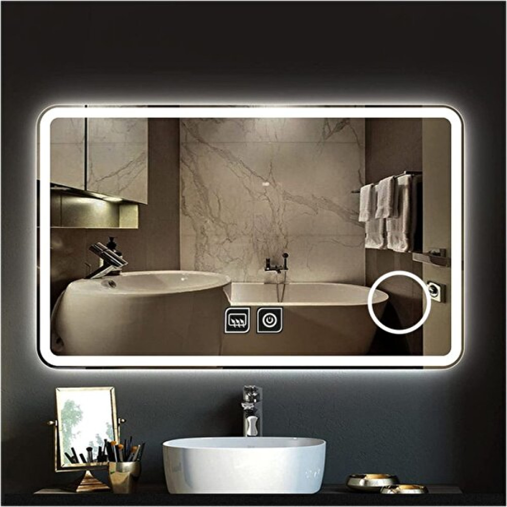 DNR 70x110 Cm Buğu Yapmayan Makyaj Aynalı Dokunmatik Beyaz Ledli Dikdörtgen Banyo Aynası Banyo Aynası Fiyatı