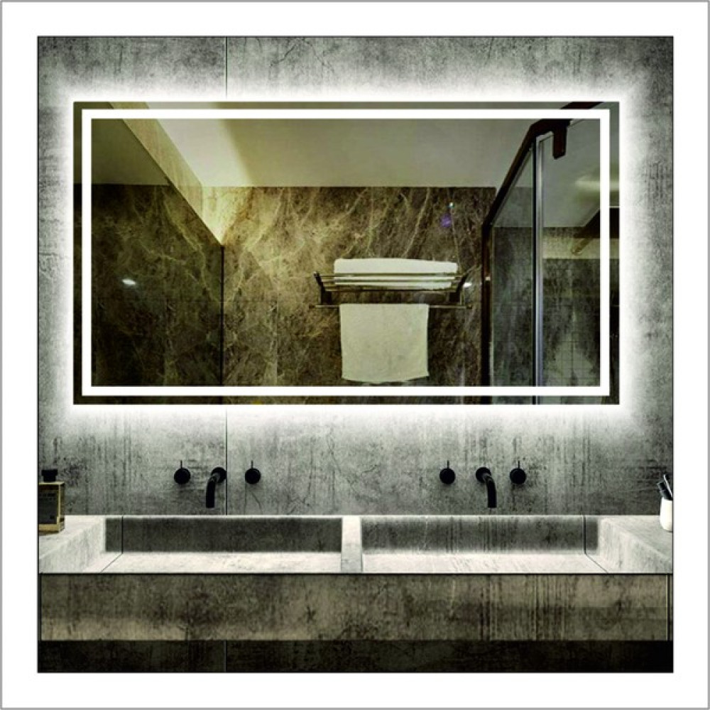 Dnr 70x90 Cm Beyaz Ledli Tasarım Kumlamalı Banyo Aynası Makyaj Aynası Işıklı Ayna Banyo Aynası Fiyatı