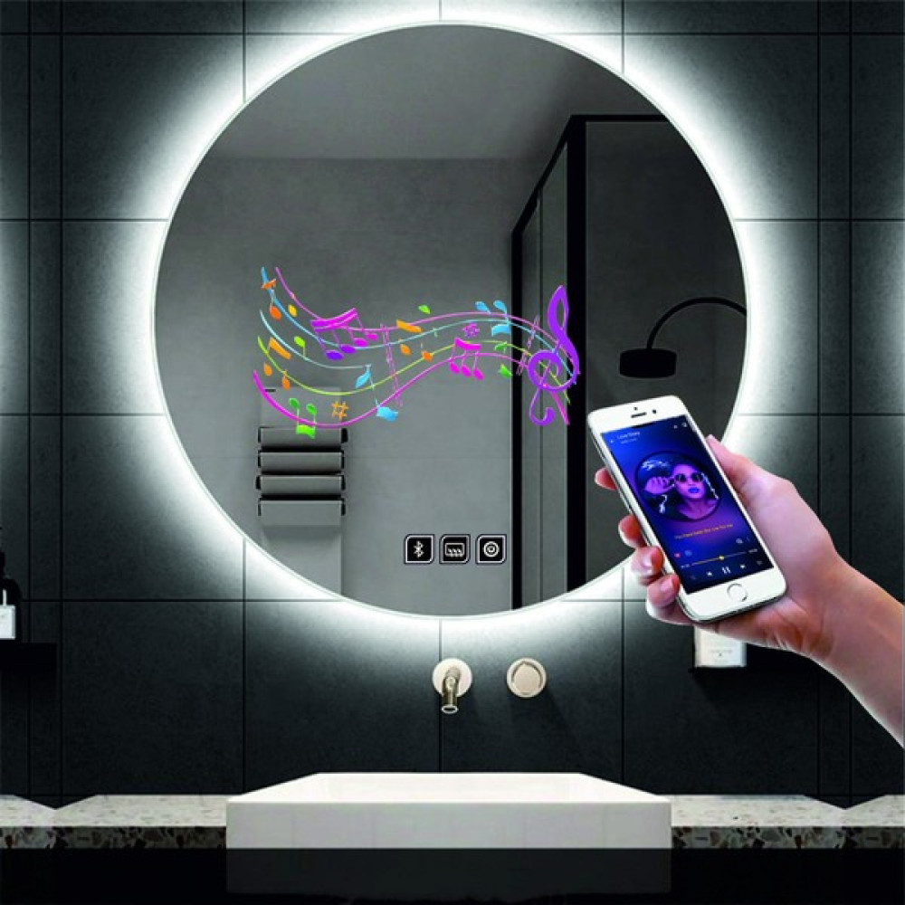 DNR 75 Cm Bluetoothlu Buğu Yapmayan Dokunmatik Tuşlu Beyaz Ledli Yuvarlak Banyo Aynası Banyo Aynası Fiyatı