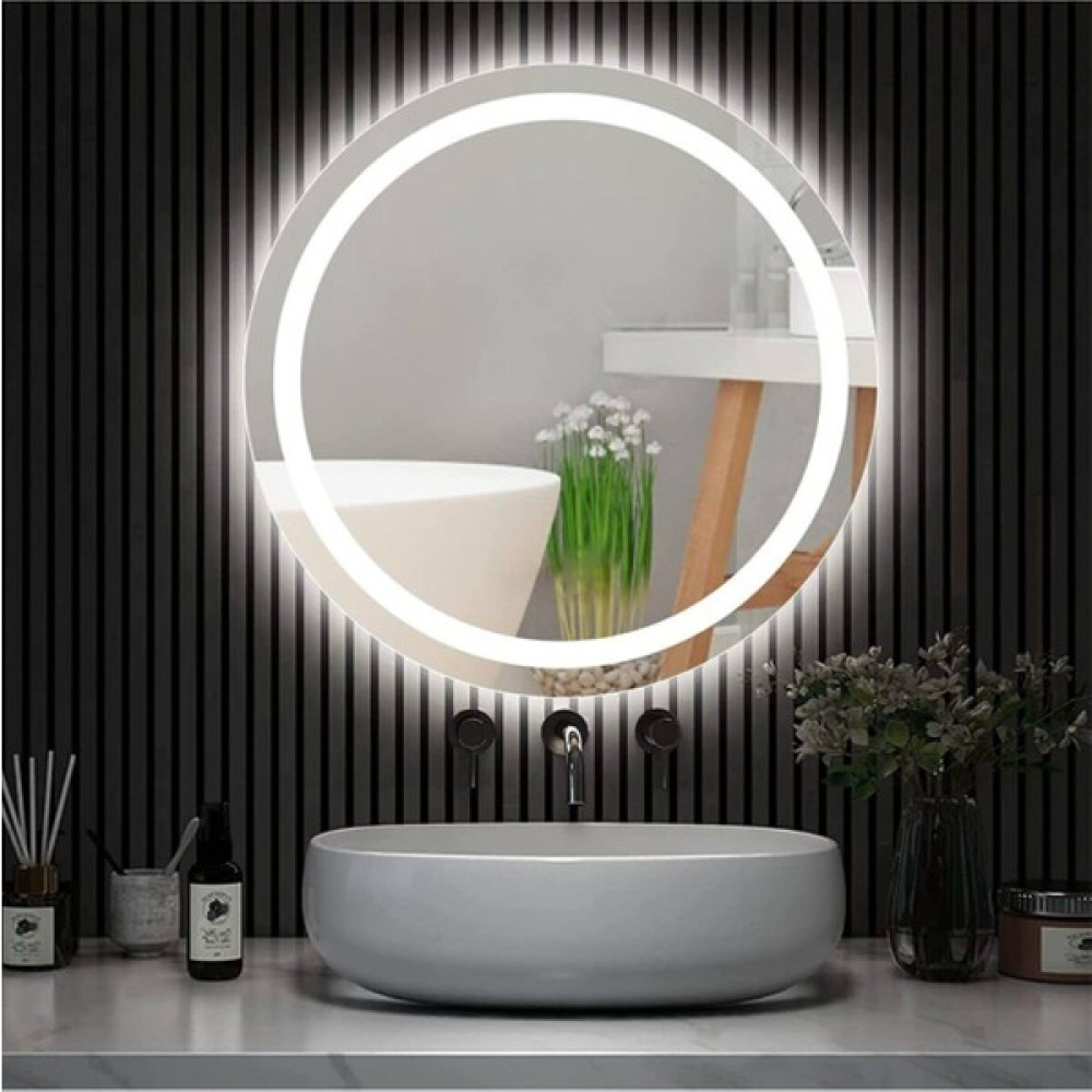 DNR 85 cm Beyaz Ledli Kumlamalı Yuvarlak Banyo Aynası Tuvalet Aynası Banyo Aynası Fiyatı