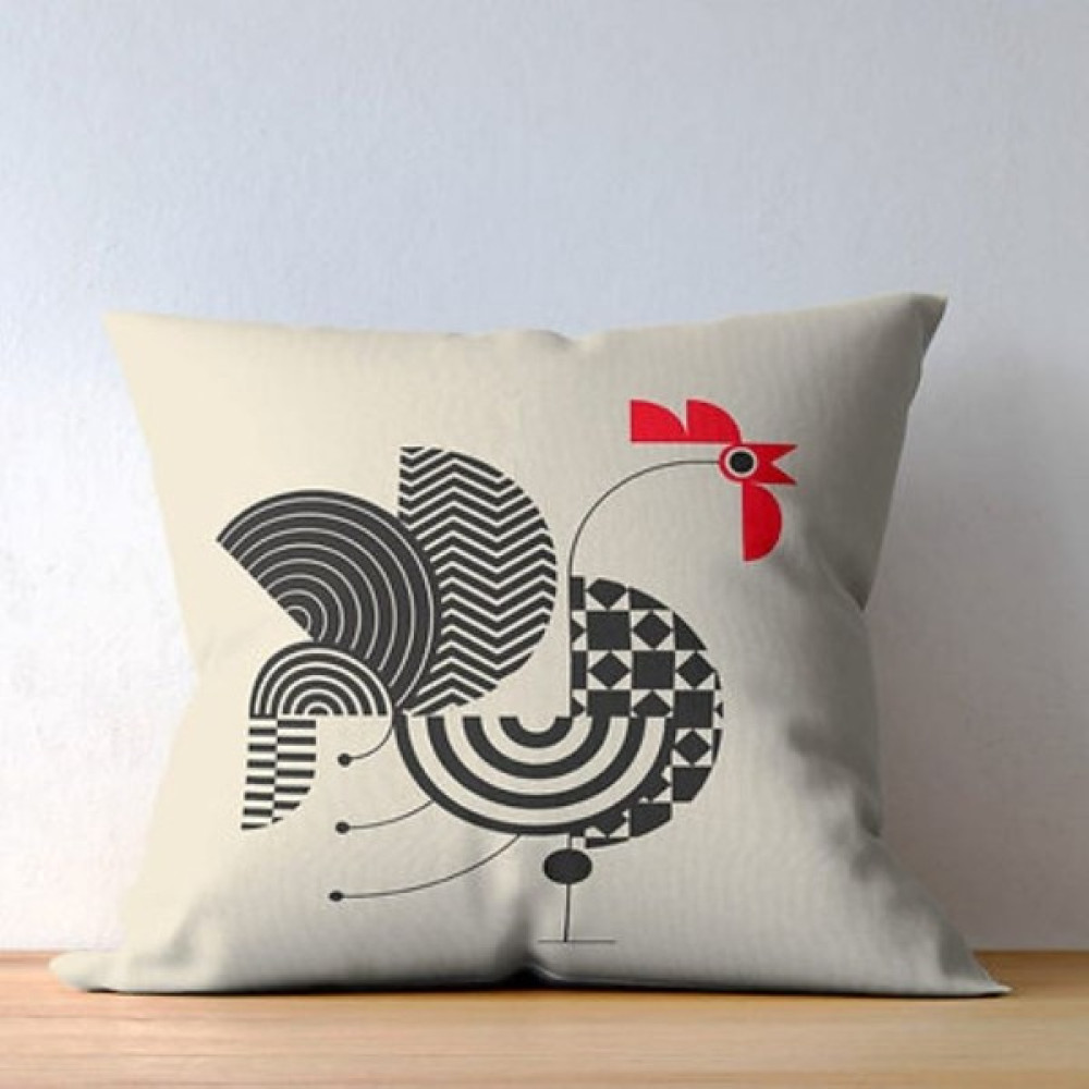 Dnr Home Horoz Desenli Kırlent Kılıfı Dijital Baskı - 43 x 53 cm - Renkli Kırlent / Mobilya Yastığı Fiyatı