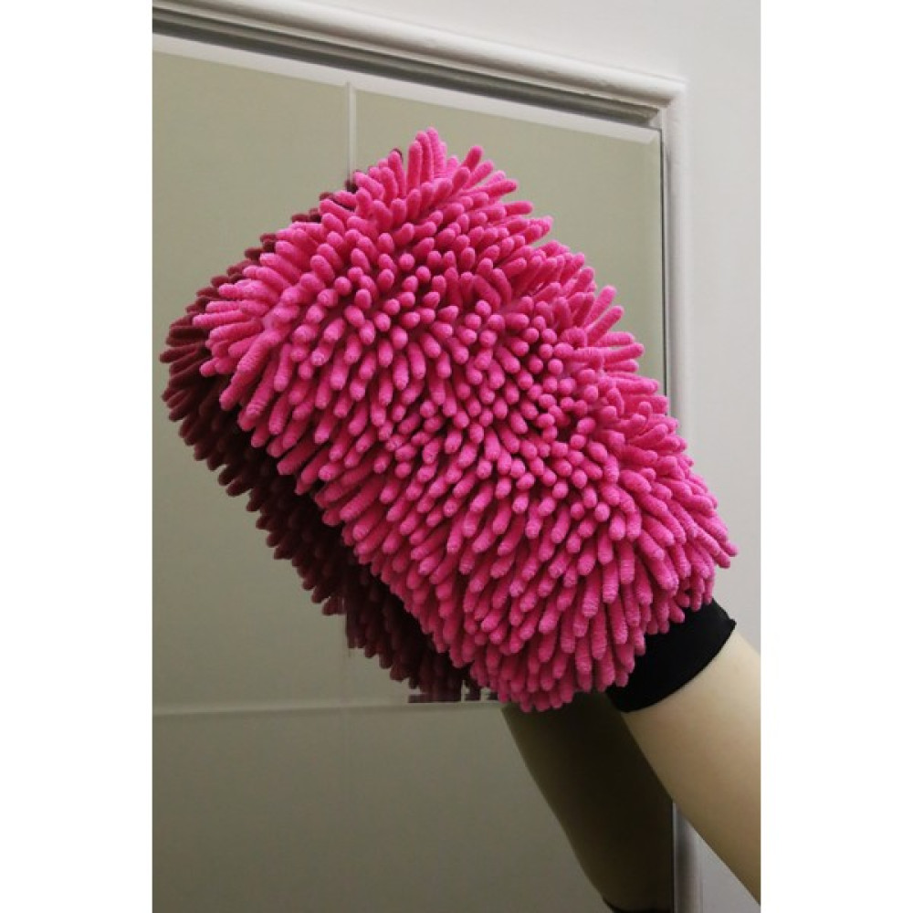 DNS Home 1 Adet Pembe Makarna Mikrofiber Temizlik Eldiveni Mop ve Araba Yıkama Kurulama Eldiven Mop Temizlik Malzemeleri Fiyatı