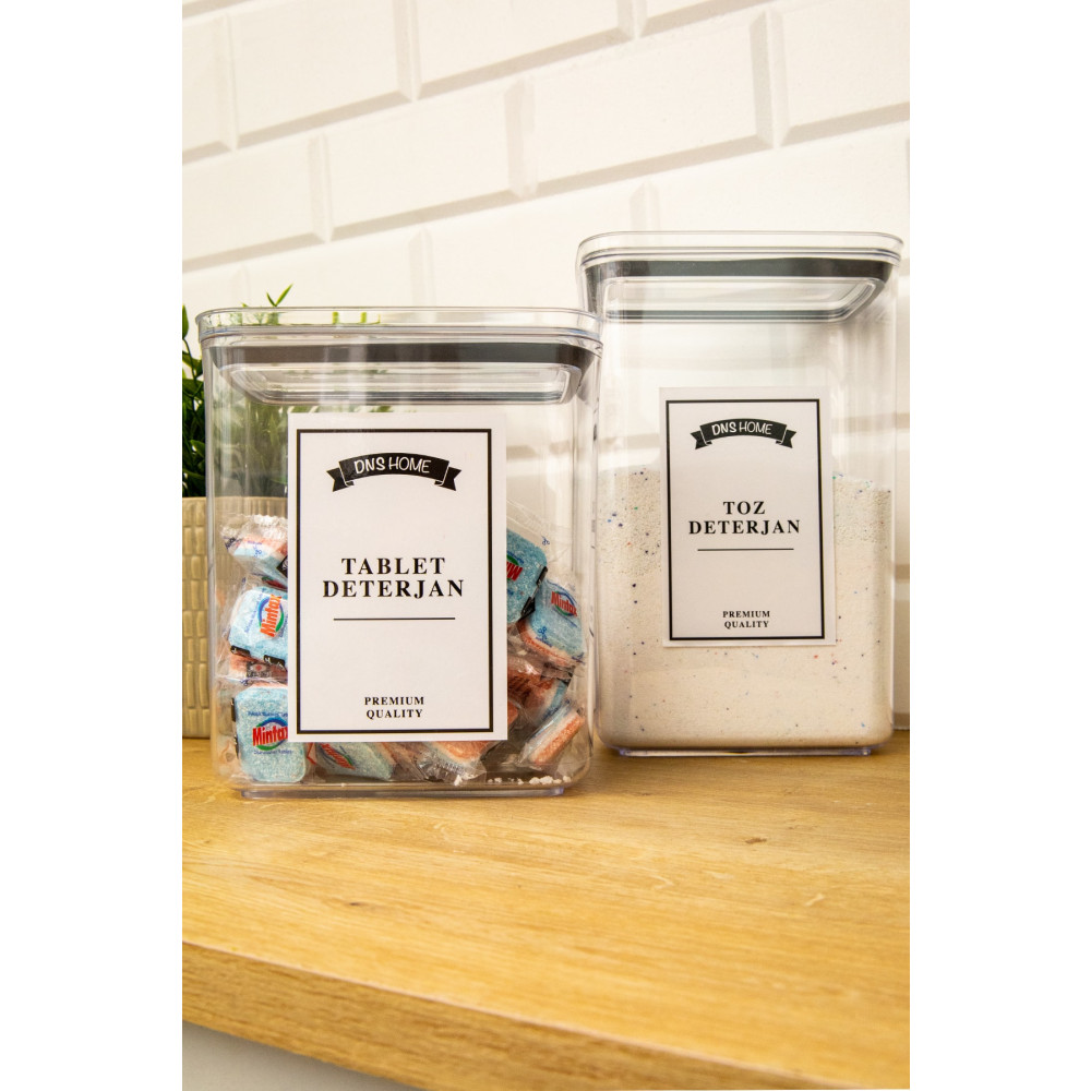 DNS HOME 2li Mika Tablet Deterjan 2100 ml Ve Toz Deterjan 2900 ml Saklama Kutusu Kabı Deterjanlık Set Saklama Kapları Fiyatı