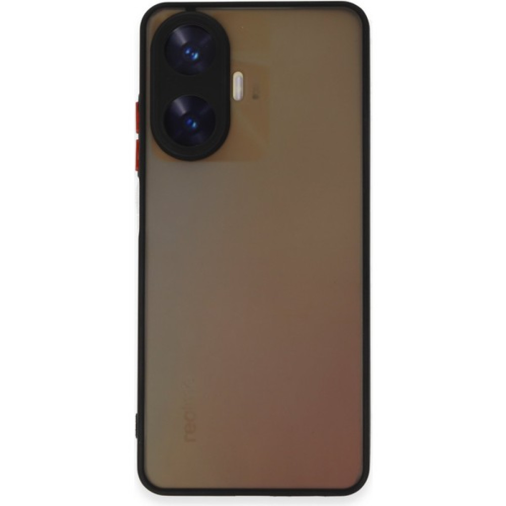 DNZ Bilişim Realme C55 Kılıf Kenarları Renkli Kamera Korumalı Silikon Kılıf - Siyah Cep Telefonu Kılıfı Fiyatı
