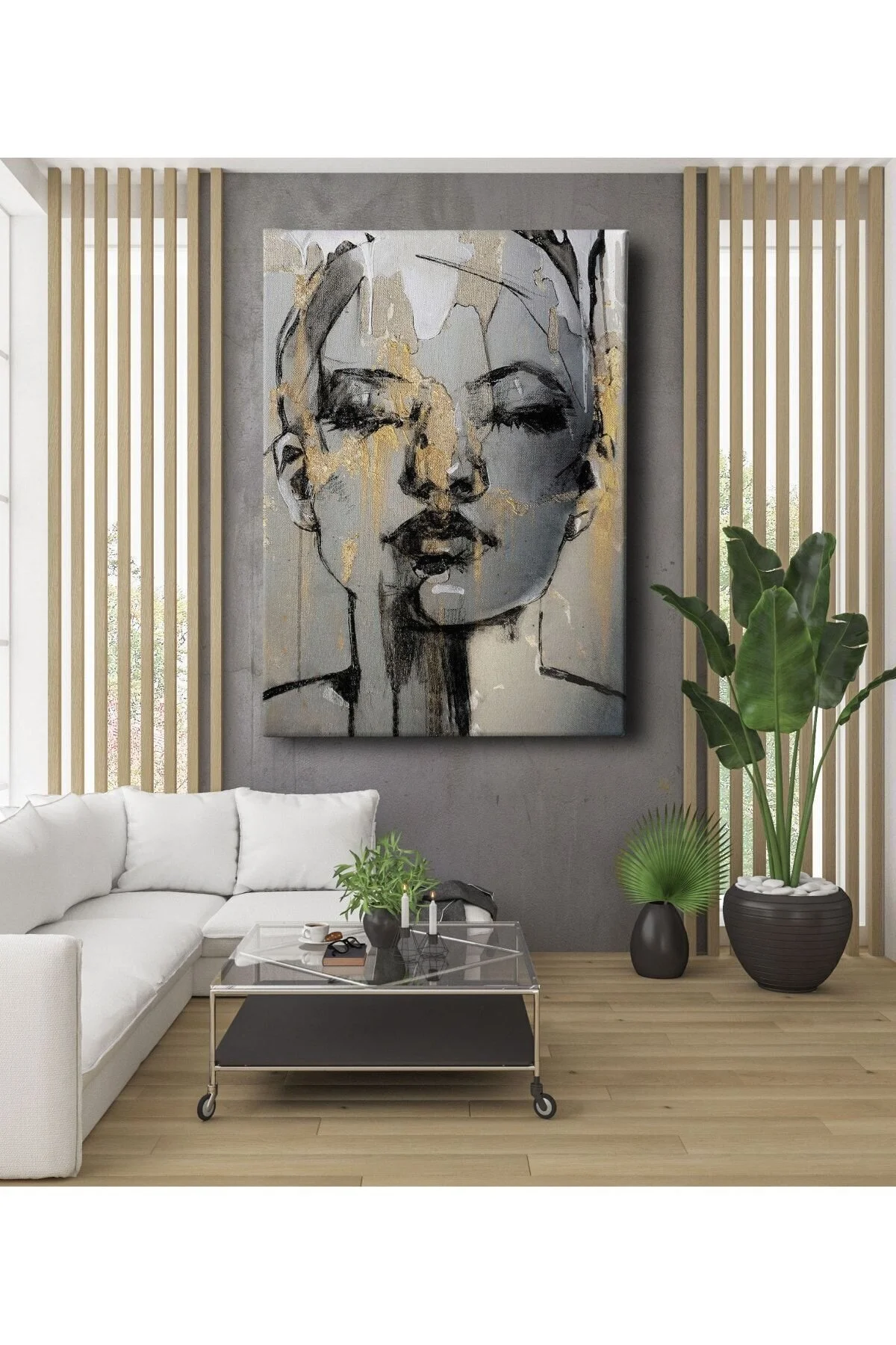 D&O Dekor Ofisi Soyut Karakalem Kadın Modern Dekoratif Kanvas Tablo 120 x 80 Beden" Tablo & Poster Fiyatı
