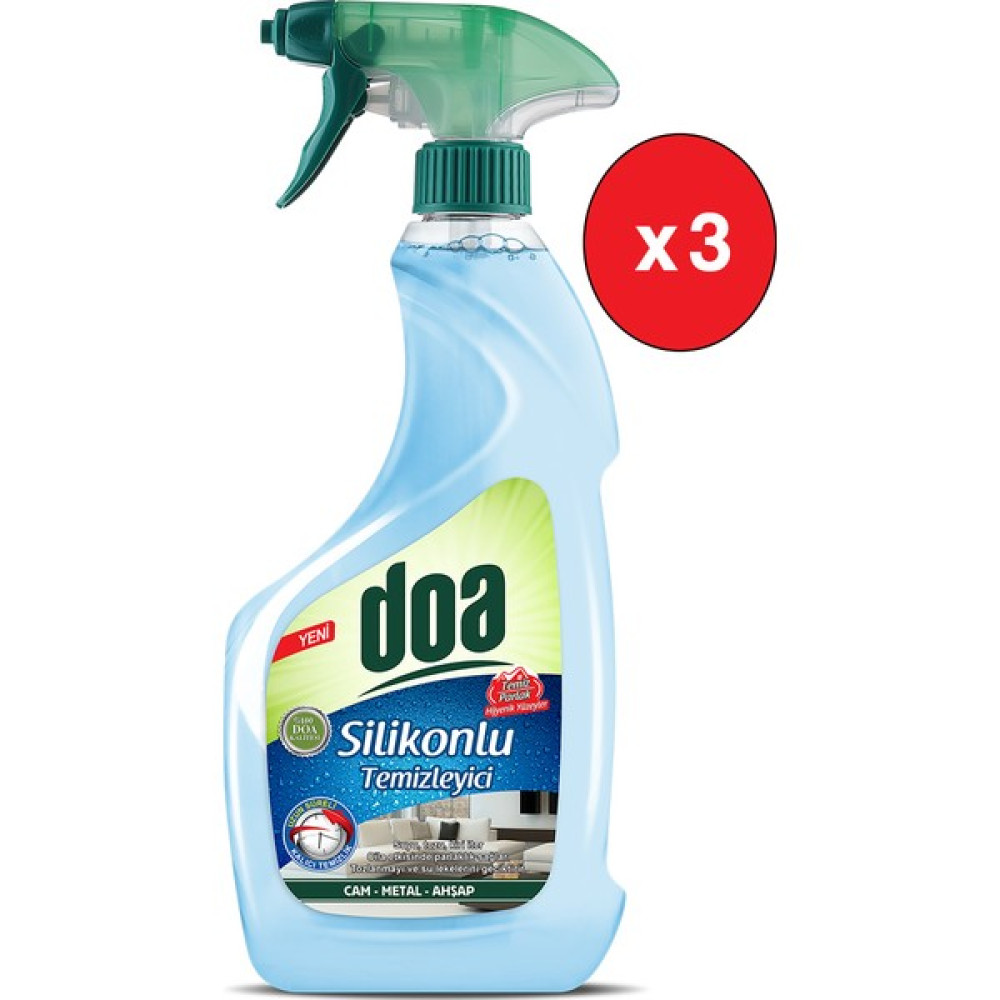 Doa Silikonlu Cam Temizleyici Mavi 750 ml 3 Adet Parlatıcı ve Temizleyiciler Fiyatı