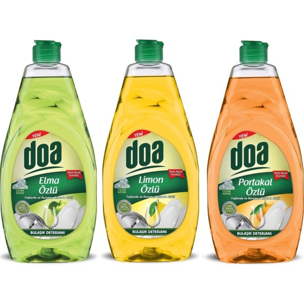 Doa Sıvı Bulaşık Temizleyici 750 ml 3'lü Elma - Limon - Portakal Bulaşık Yıkama Fiyatı