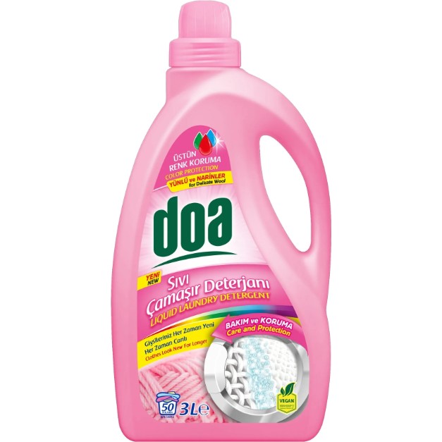 Doa Sıvı Çamaşır Deterjanı 3000 ml Narin ve Yünlüler İçin 50 Yıkama Bakım ve Koruma Çamaşır Deterjanı Fiyatı