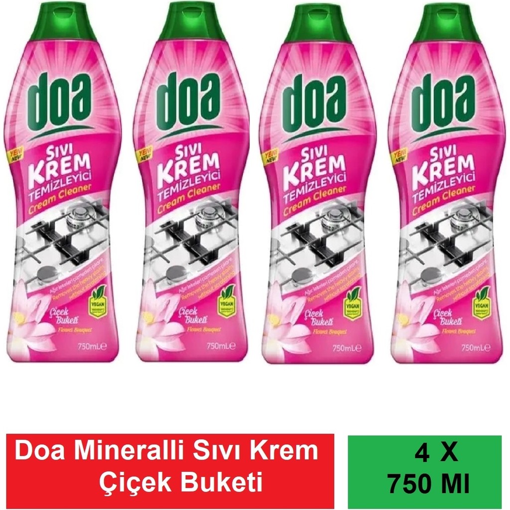 Doa Sıvı Krem Mineralli Çiçek Buketi 750 ml Vegan x 4 Adet Diğer Fiyatı