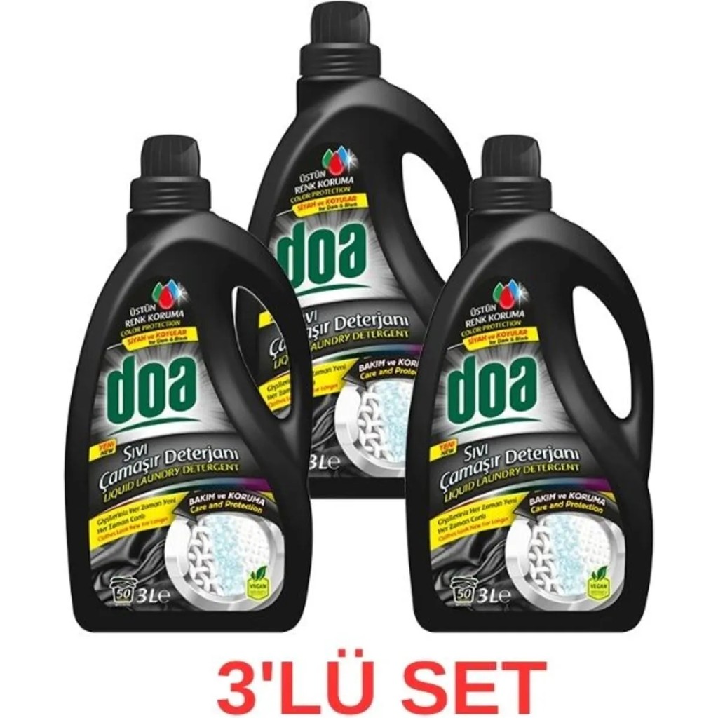 Doa Vegan Sıvı Çamaşır Deterjanı Siyahlar Için 3000ML X3 Çamaşır Deterjanı Fiyatı