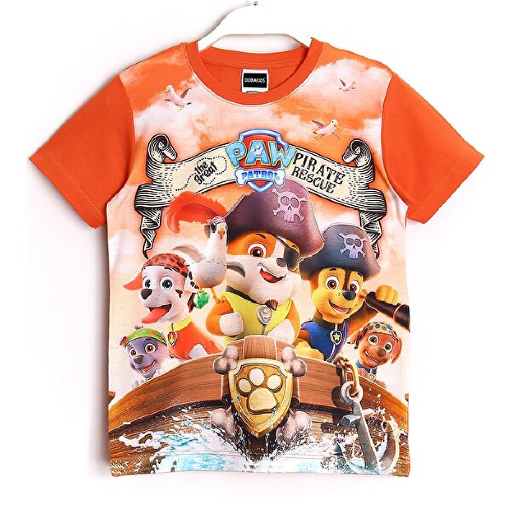 DobaKids 3D Paw Patrol Prate Rescue Movie Baskılı Çocuk T-Shirt Turuncu Erkek Çocuk T-shirt Fiyatı
