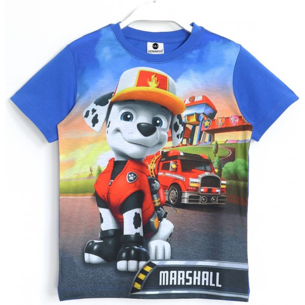 DobaKids Erkek Çocuk Paw Patrol Marshall 3D Baskılı T-Shirt Saks 001-0001853 Erkek Çocuk T-shirt Fiyatı