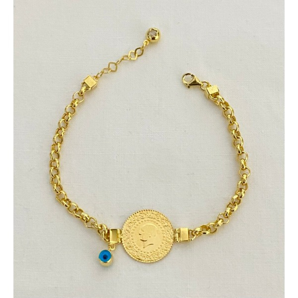 Doch Zincirli 22 Ayar Çeyrekli Bileklik - Ayarlanabilir - Gold Saat ve Bileklik Aksesuarı Fiyatı