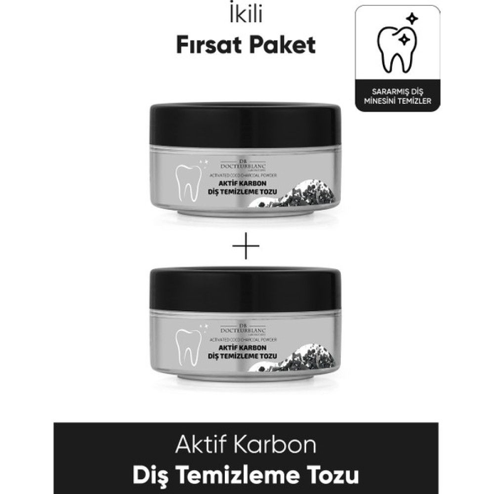Docteur Blanc 2'li Fırsat Paketi - Aktif Karbon Diş Temizleme Tozu 50 g x2 Diş Beyazlatıcılar Fiyatı