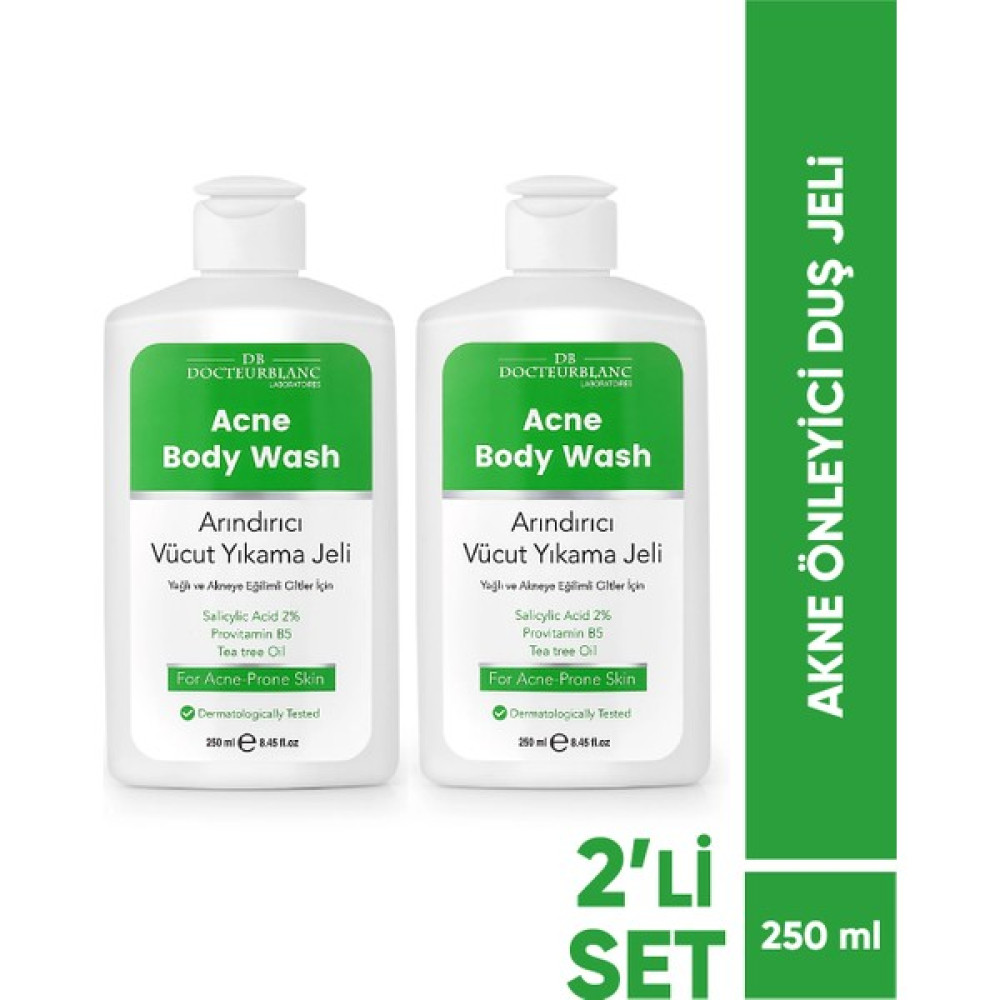 Docteur Blanc Akne Önleyici Duş Jeli 2x 250 ml Duş Jelleri ve Banyo Köpükleri Fiyatı
