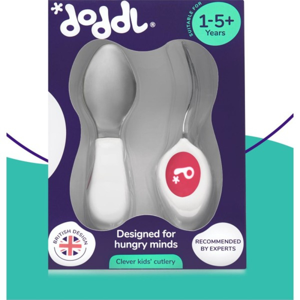 Doddl Ergonomik Kaşık Çatal Seti Magenta/ Pembe 2'li 1-5 Yaş Mama Seti Fiyatı