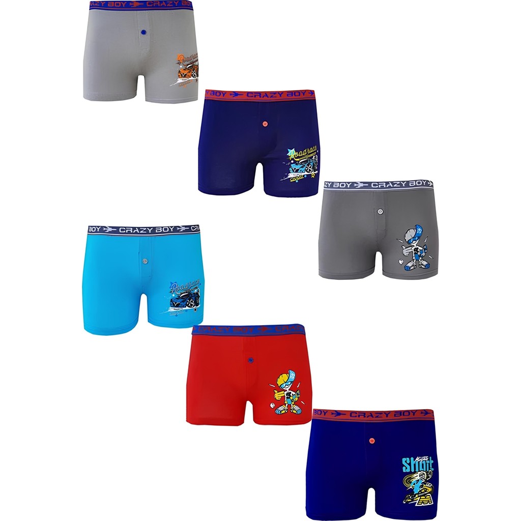 Dode Flora Tutku 0253 Erkek Çocuk Karışık Desenli Ekonomik 6 Lı Paçalı Boxer Diğer Fiyatı