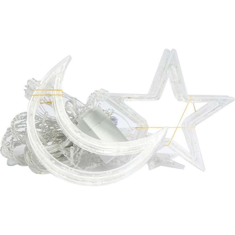 Dodo Family Perde Lambası Noel Ay Yıldızı Perde Işıkları Dekoratif Işıklar 220V Işık Dekorasyonu (Yurt Dışından) - 4,5 m - Ilık Beyaz Led Aydınlatmalar Fiyatı