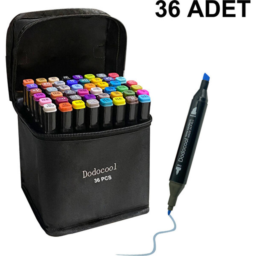 Dodocool 36’lı Çift Uçlu Touch Marker Art Tasarım Kalem Seti Ithal Ürün - Karışık-Çok Renkli Keçe Uçlu Kalem Fiyatı