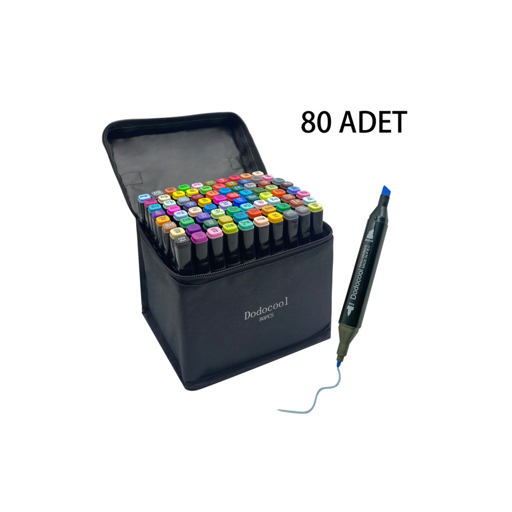 Dodocool 80 Adet İki Uçlu Touch Marker Art Mimari Tasarım Keçeli Kalem Seti Çanta Taşınabilir İthal Ürün Keçe Uçlu Kalem Fiyatı