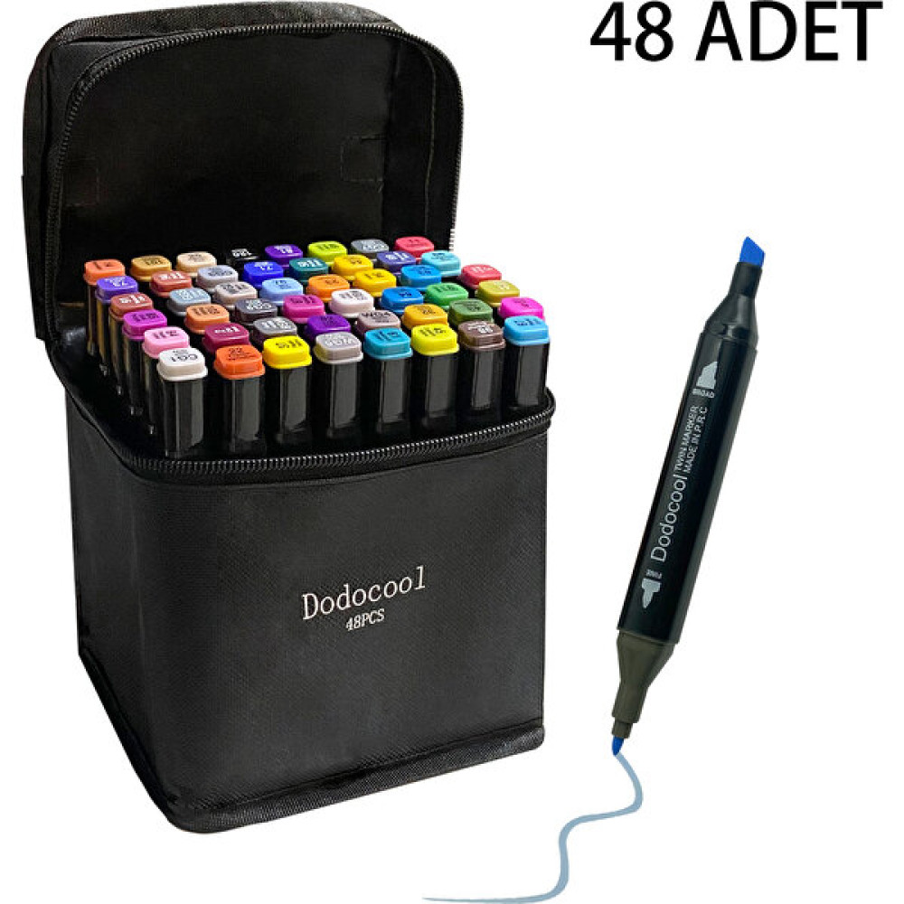Dodocool Çift Uçlu Touch Marker Art Tasarım Keçeli Kalem Seti 48’li - 48 Keçe Uçlu Kalem Fiyatı