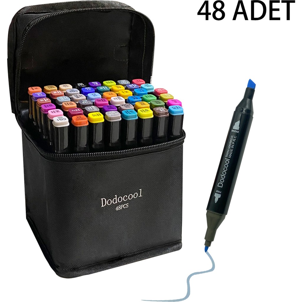 Dodocool Çift Uçlu Touch Marker Art Tasarım Keçeli Kalem Seti 48’li - 48 Kalem & Yazı Gereçleri Fiyatı