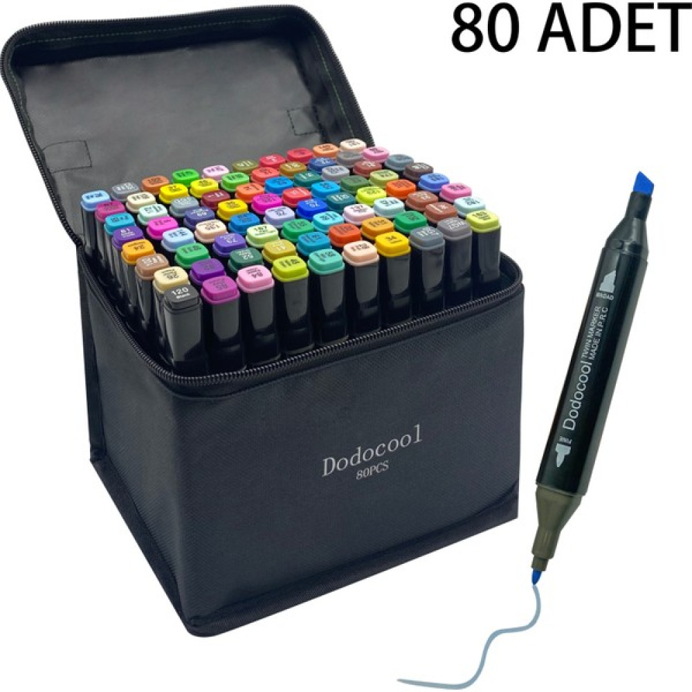 Dodocool Çift Uçlu Touch Marker Art Tasarım Keçeli Kalem Seti 80’li - 80 Keçe Uçlu Kalem Fiyatı