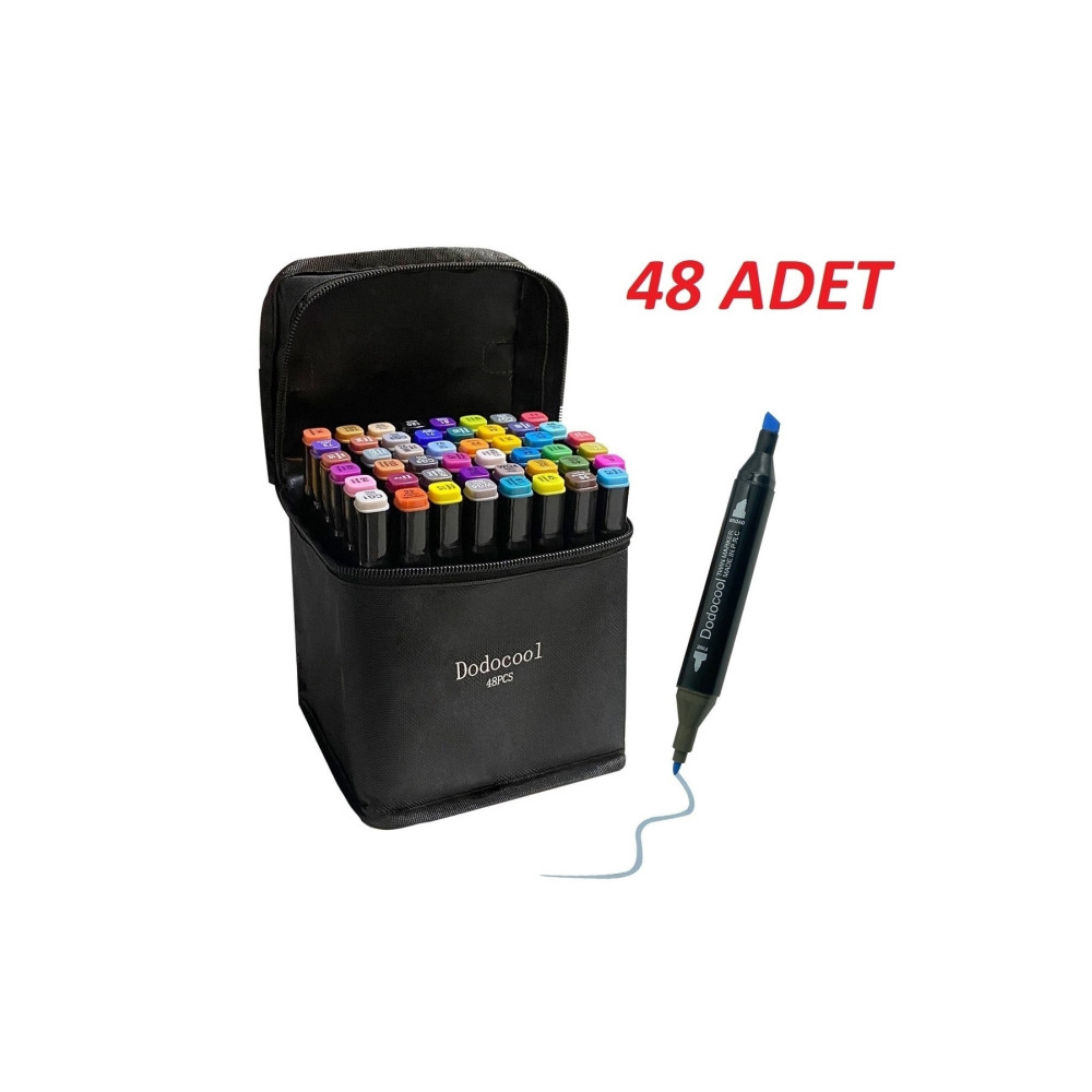 Dodocool Touch Marker Art Çift Uçlu 48 Adet Kalem Seti Çantalı Premium Boyama Kalemi Sanatsal Malzemeler Fiyatı