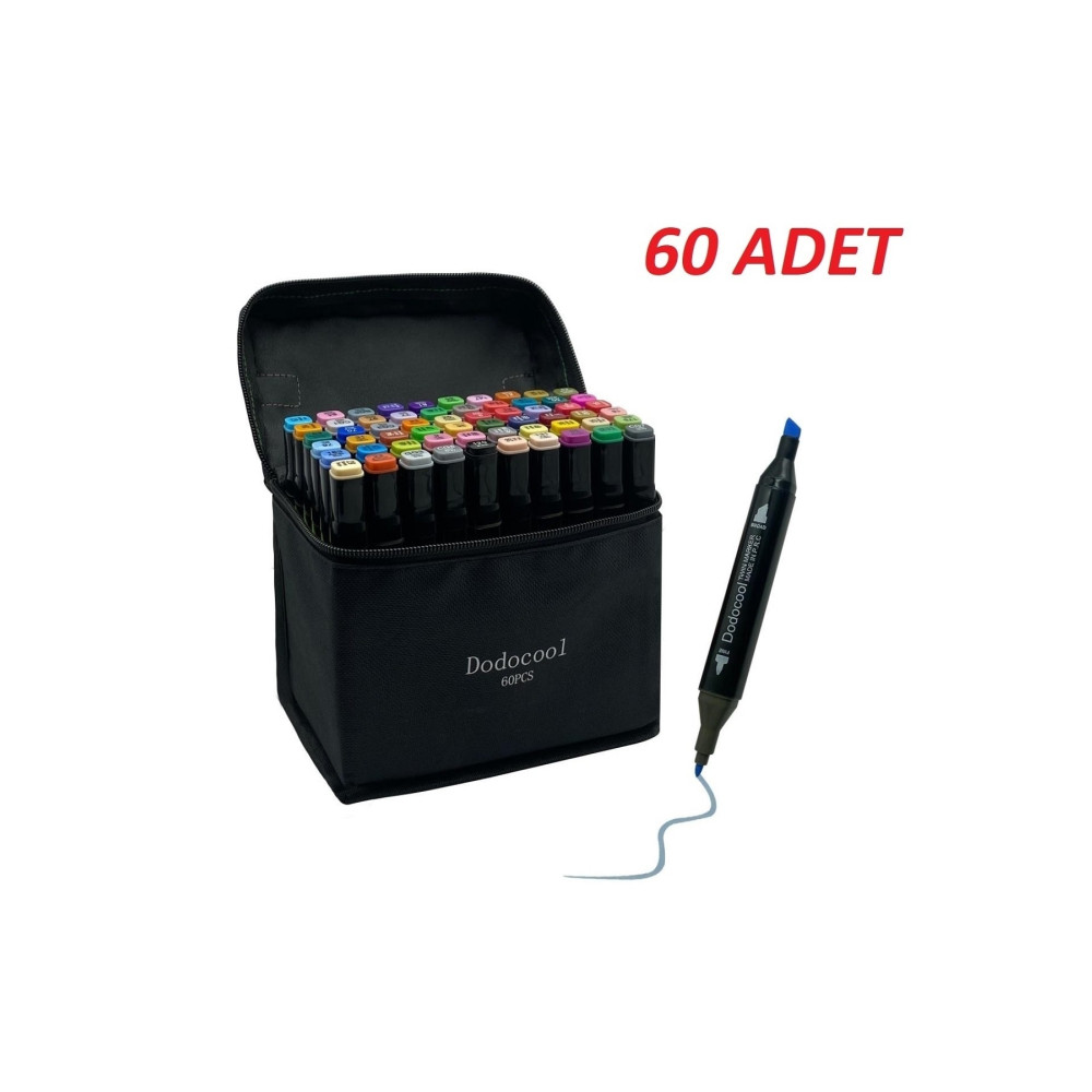 Dodocool Touch Marker Art Çift Uçlu 60 Adet Kalem Seti Çantalı Premium Boyama Kalemi Sanatsal Malzemeler Fiyatı
