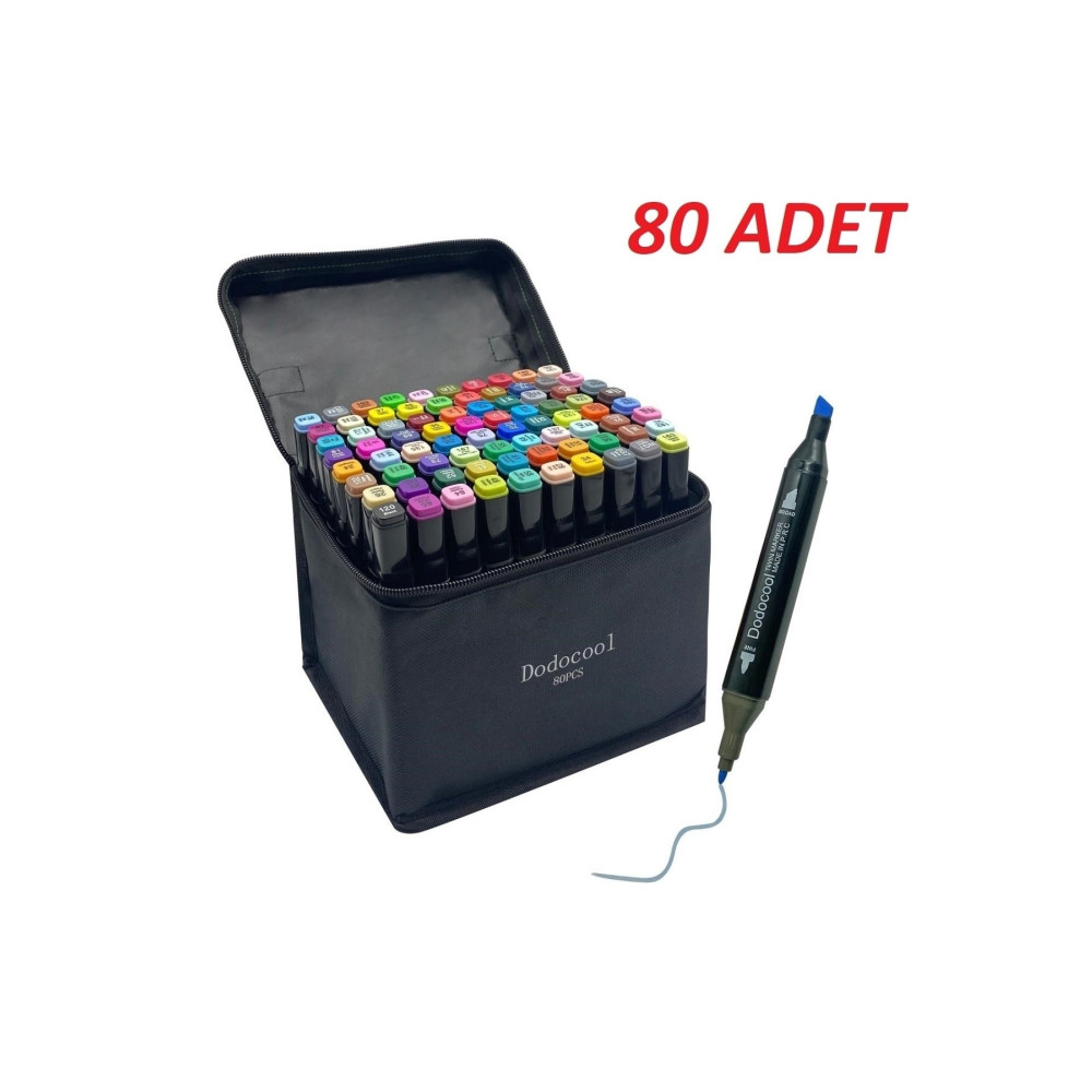 Dodocool Touch Marker Art Çift Uçlu 80 Adet Kalem Seti Çantalı Premium Boyama Kalemi Sanatsal Malzemeler Fiyatı
