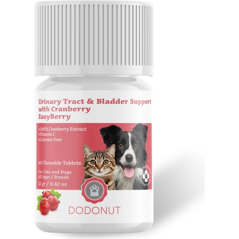 Dodonut Easyberry Köpekler ve Kediler Için Idrar Yolu Sağlığını Destekleyen Besin Takviyesi, Kızılcık Özlü, C Vitaminli , 40 Tablet Oto Boyaları Fiyatı