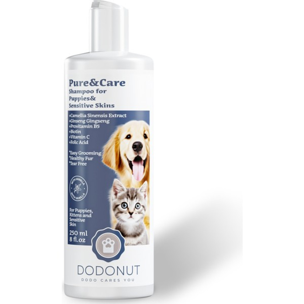 Dodonut Pure&care Hassas Ciltler ve Yavru Kedi Köpekler Için Hipoalerjenik Doğal Şampuan, 250 ml Evcil Hayvan Ürünleri Fiyatı