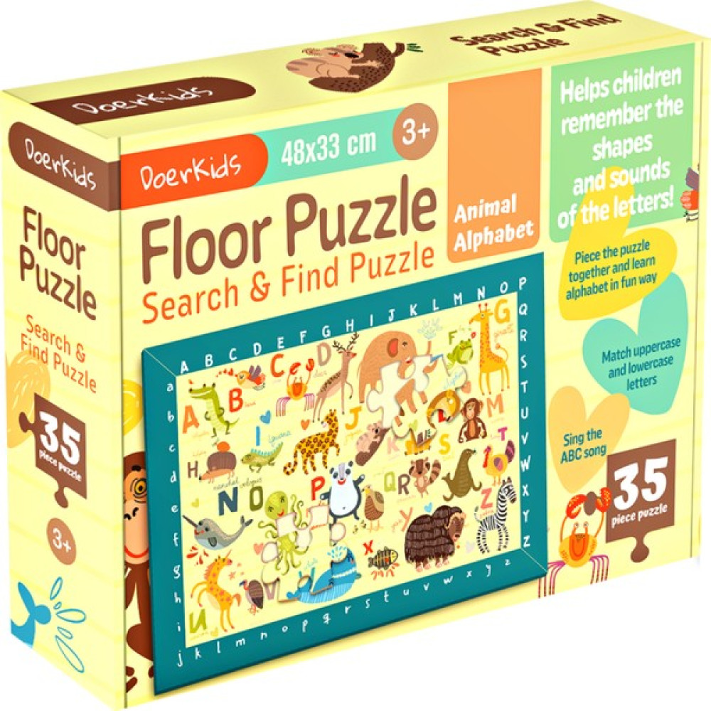 Doerkids Animal Alphabet | Ingilizce Hayvanlar Alfabe Ara-Bul Eğitici Puzzle | 35 Parça 2-4 Yaş Eğitici Oyuncak Fiyatı