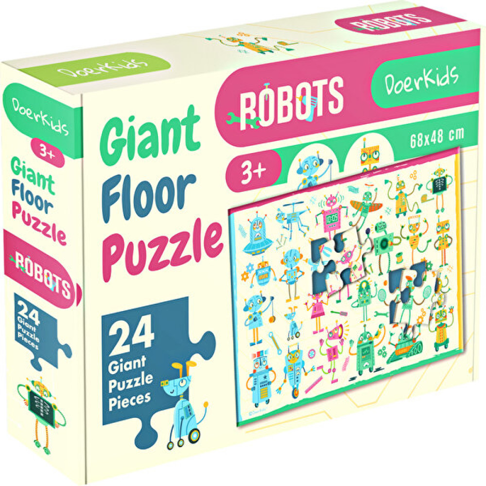 Doerkids Dev Robotlar Jumbo Yer Puzzle | 24 Parça 2-4 Yaş Eğitici Oyuncak Fiyatı