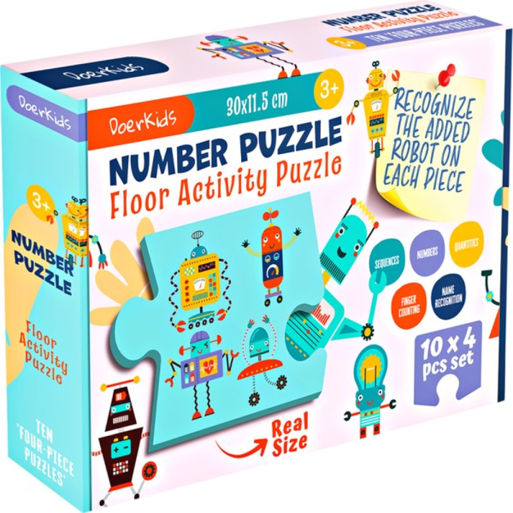 Doerkids Dev Sayılar Jumbo Puzzle| Robotik Sayılar Öğrenme | 40 Parça 2+ Yaş Eğitici Oyuncak Fiyatı