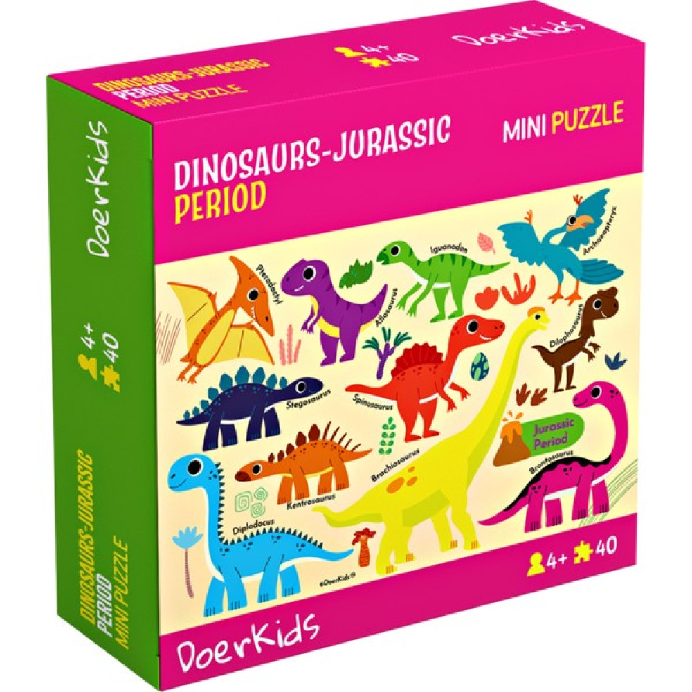 DoerKids Dinozorlar-Jurassic Dönemi Mini Puzzle | 40 Parça 4+ Yaş Eğitici Oyuncak Fiyatı