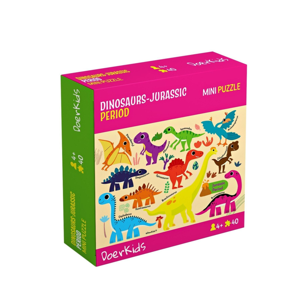 DoerKids Dinozorlar-jurassic Dönemi Mini Puzzle | 40 Parça 4 Yaş Puzzle & Aksesuarları Fiyatı