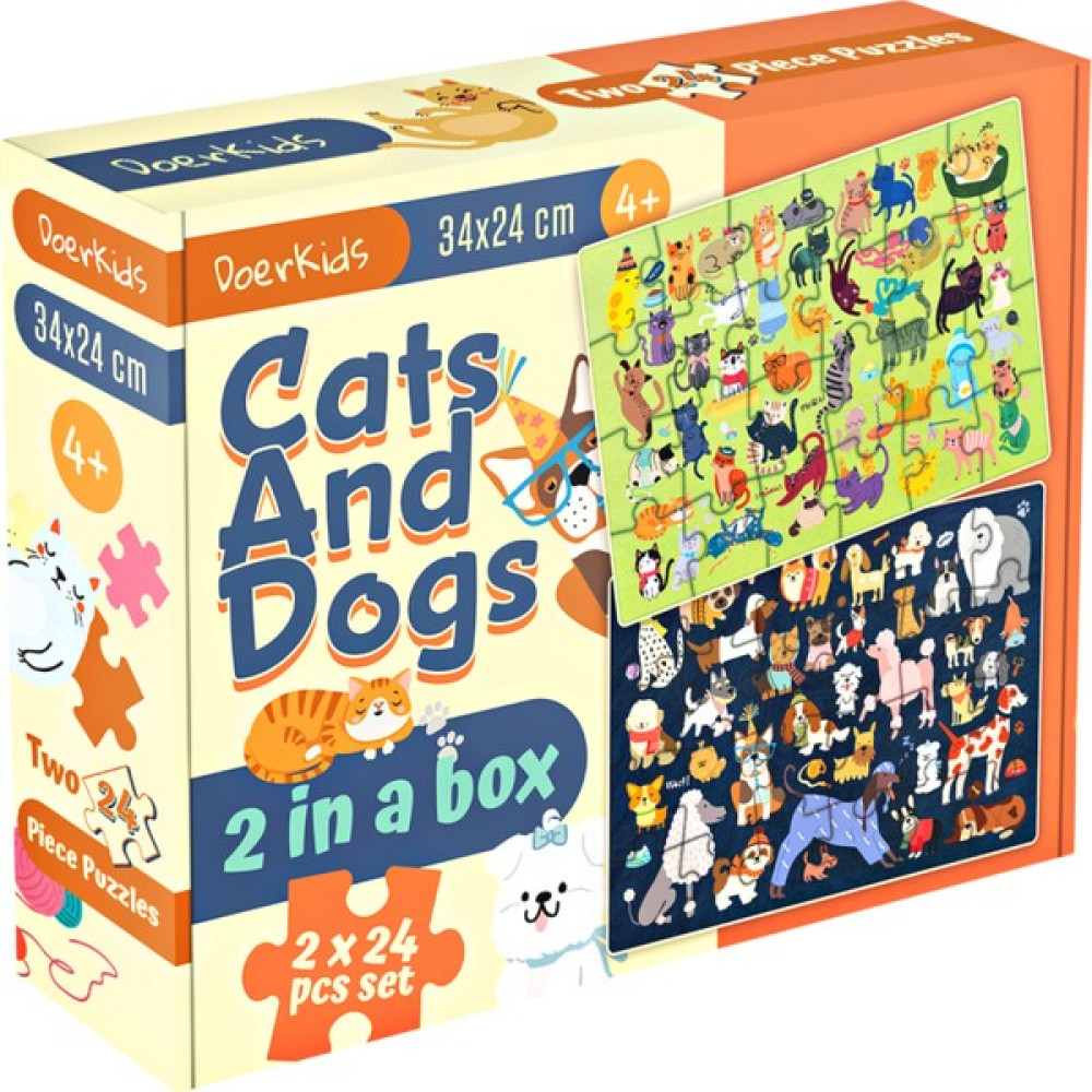 Doerkids Kediler ve Köpekler Puzzle | 2 Puzzle Bir Arada 48 Parça | Cats And Dogs Puzzle| 48 Parça 3+ Yaş Eğitici Oyuncak Fiyatı