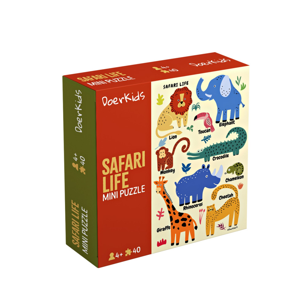 DoerKids Safari Vahşi Hayvanlar Mini Puzzle | 40 Parça 4+ Yaş Puzzle & Aksesuarları Fiyatı