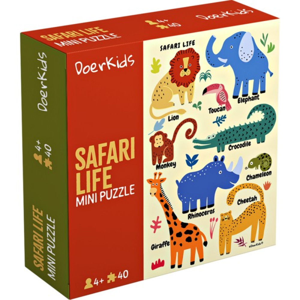 DoerKids Safari Vahşi Yaşam Mini Puzzle | 40 Parça 4+ Yaş Eğitici Oyuncak Fiyatı