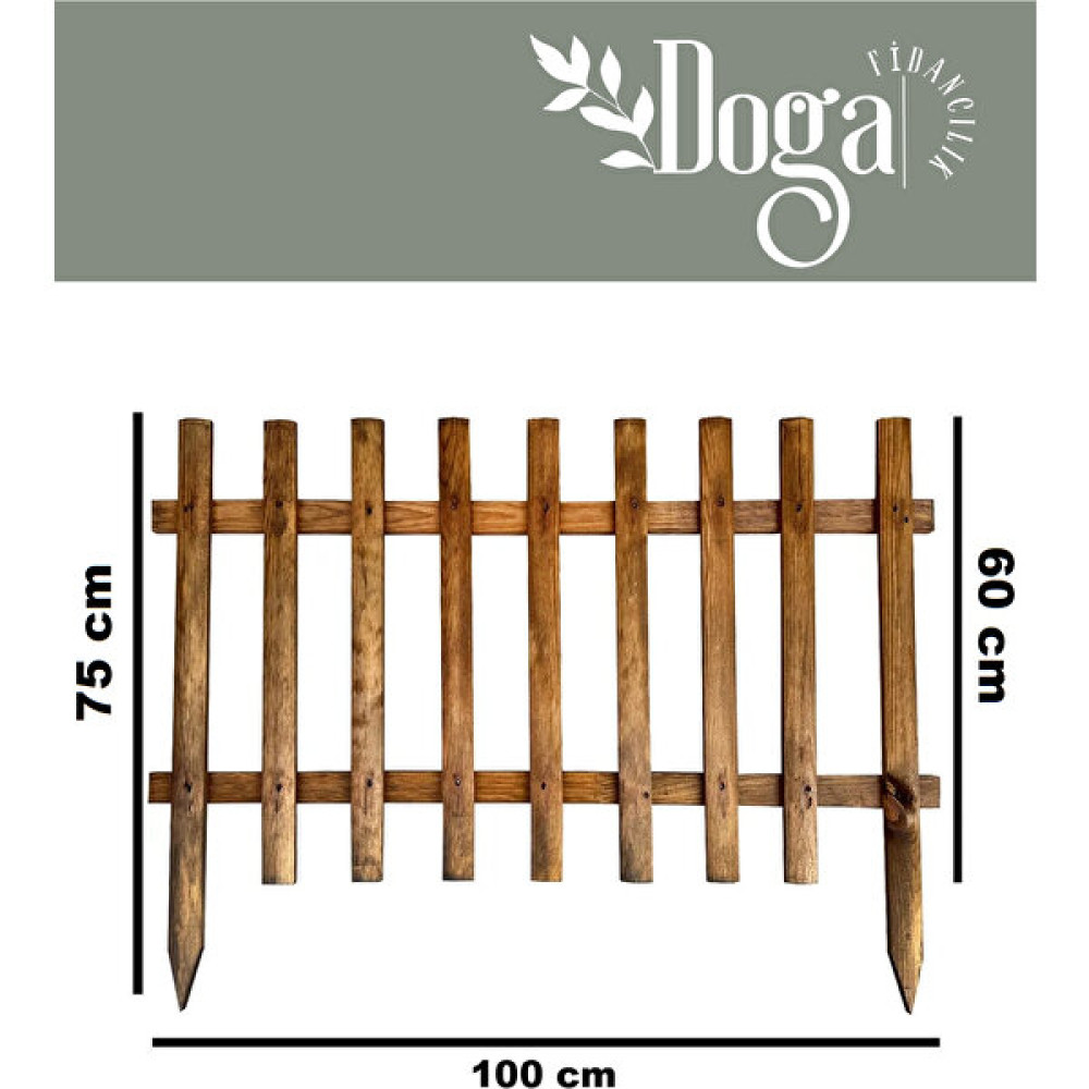 Doğa Fidancılık Özel Üretim Dekoratif Düz Ahşap Bahçe Çiti 75 x 100 cm - 1 Adet Bahçe Çiti Fiyatı