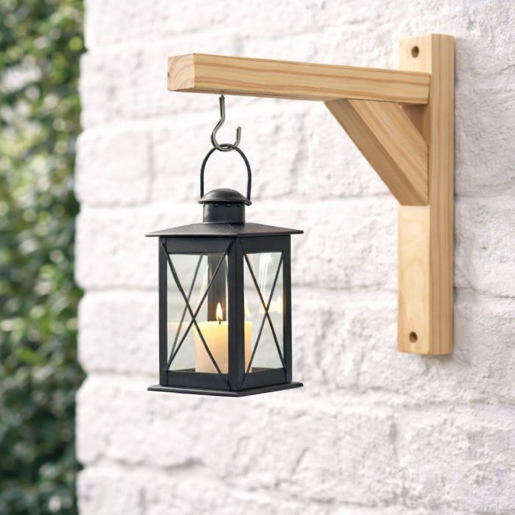 Doğal Ahşap Duvara Montaj Askı Aparatı – Balkon & Bahçe Için Dekoratif Saksı Askısı 30 cm - Açık Kahverengi Saksı ve Aksesuarları Fiyatı