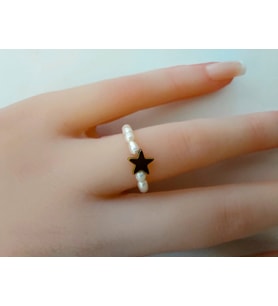 Doğal İnci Yüzük (Hematit Yıldız) İnci Yüzük Fiyatı