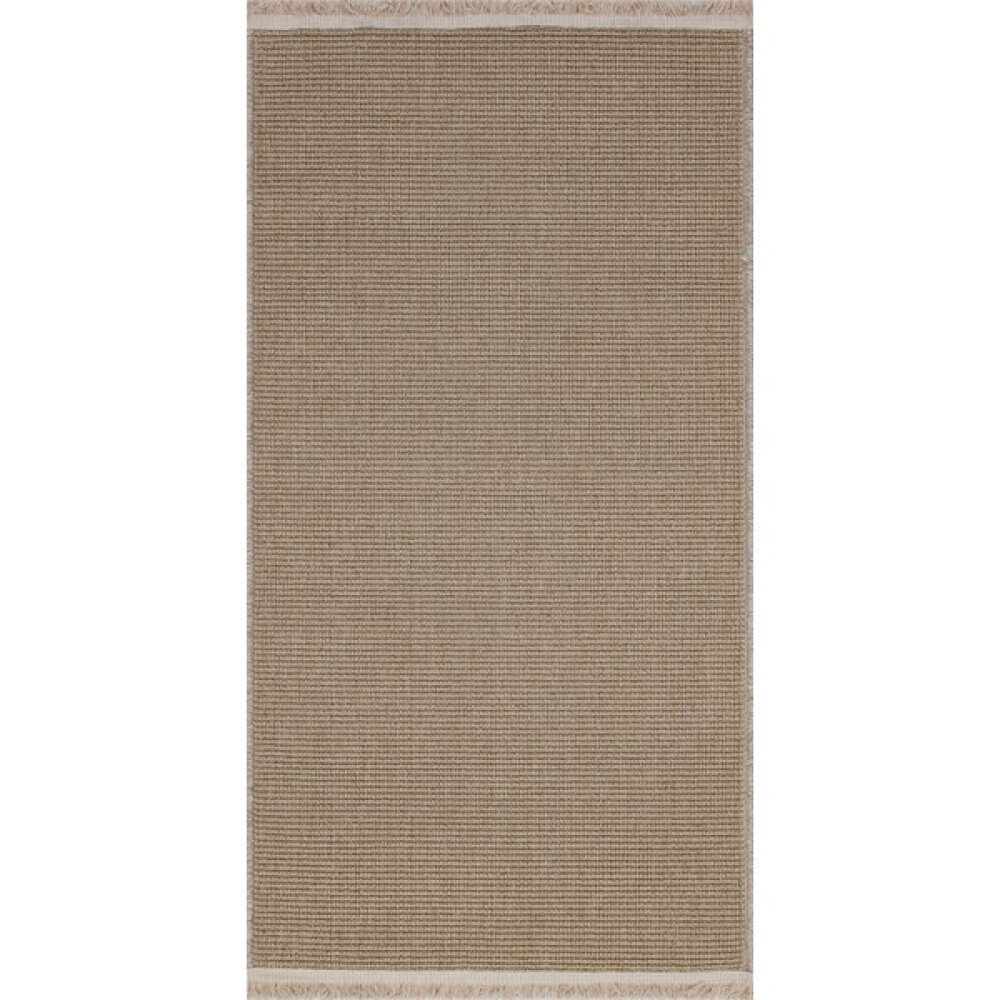 Doğal Jüt Hasır Görünümlü Modern Makine Halısı - Bej - 80 x 450 cm Salon Halısı Fiyatı